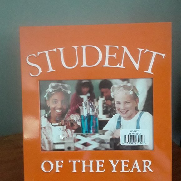 Student of the Year Metal Photo Frame - Orange 3.25" x 5.5" - Picture 1 of 4